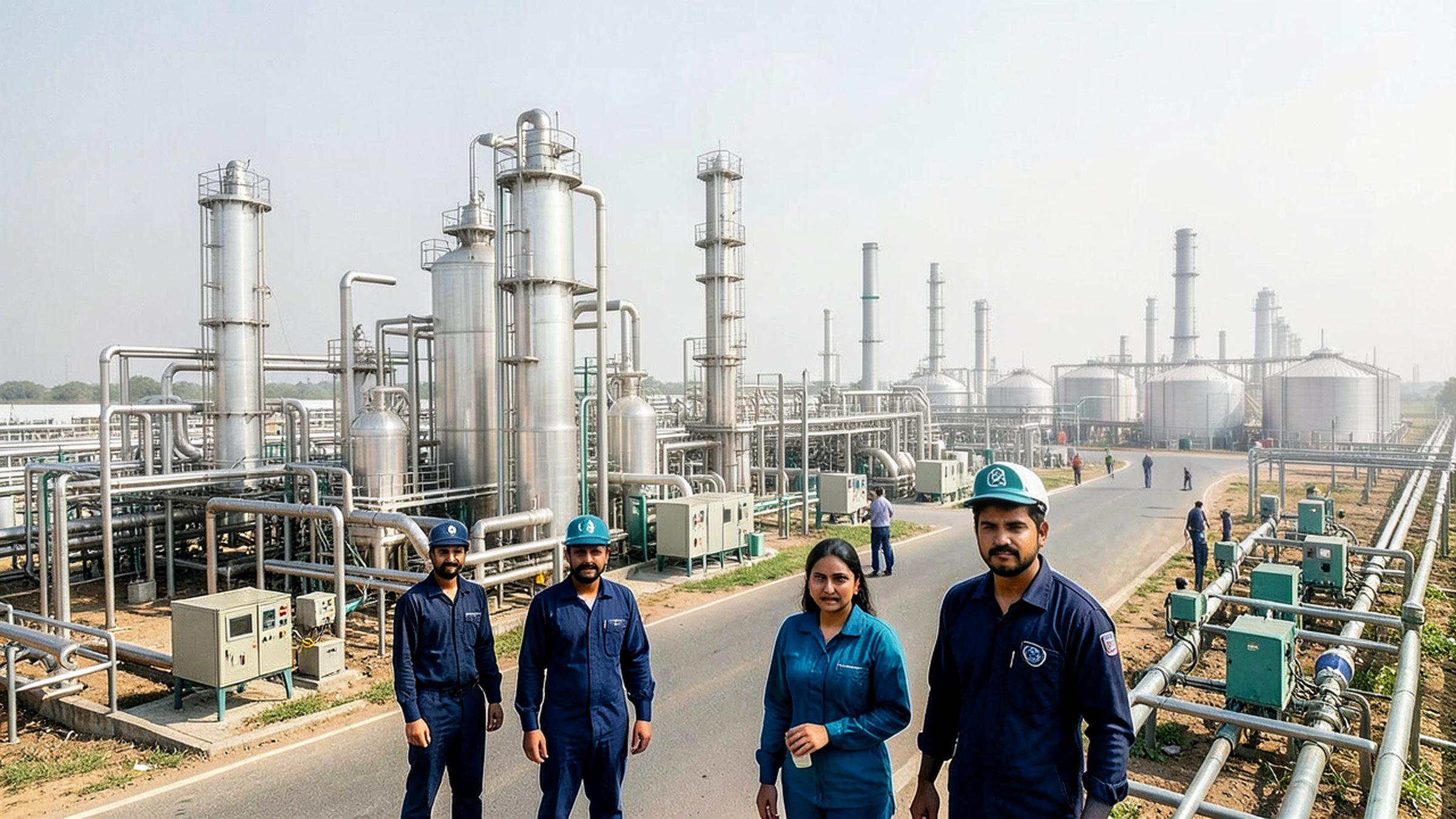 Several independent chemical plants in a Gujarat industrial estate
